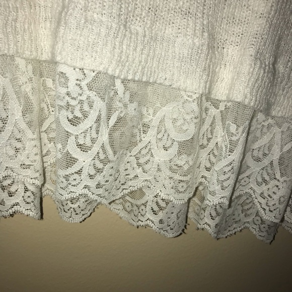 White Lace-Trim Sweater - Picture 3 of 4